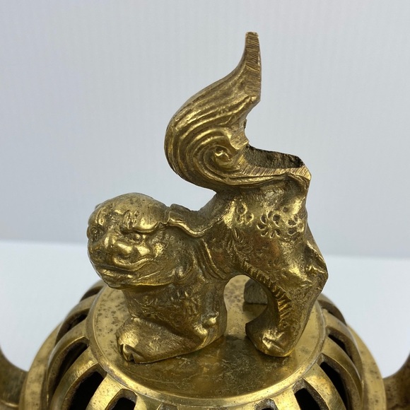 Vintage Brass Incense Burner Lion - Picture 3 of 14